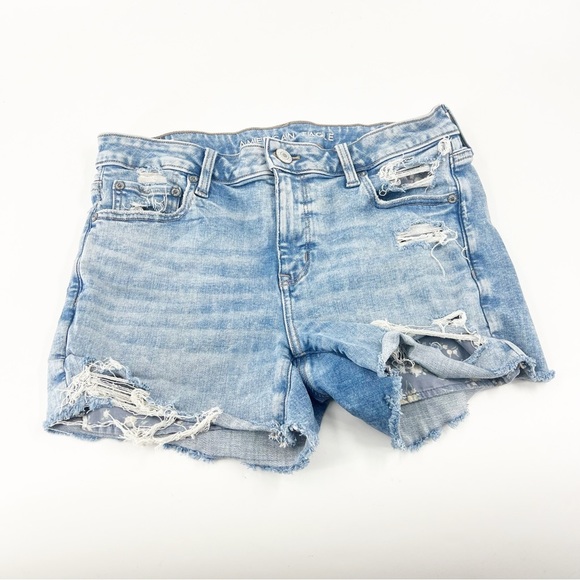 American Eagle Outfitters Pants - American Eagle Outfitters DENIM MIDI DISTRESSED Shorts SIZE 10